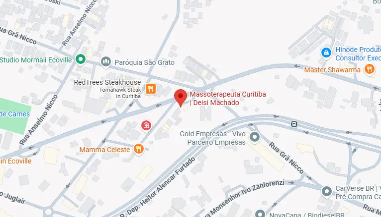 Local de atendimento no Mapa Deisi Machado Massoterapeuta em Curitiba no Ecoville